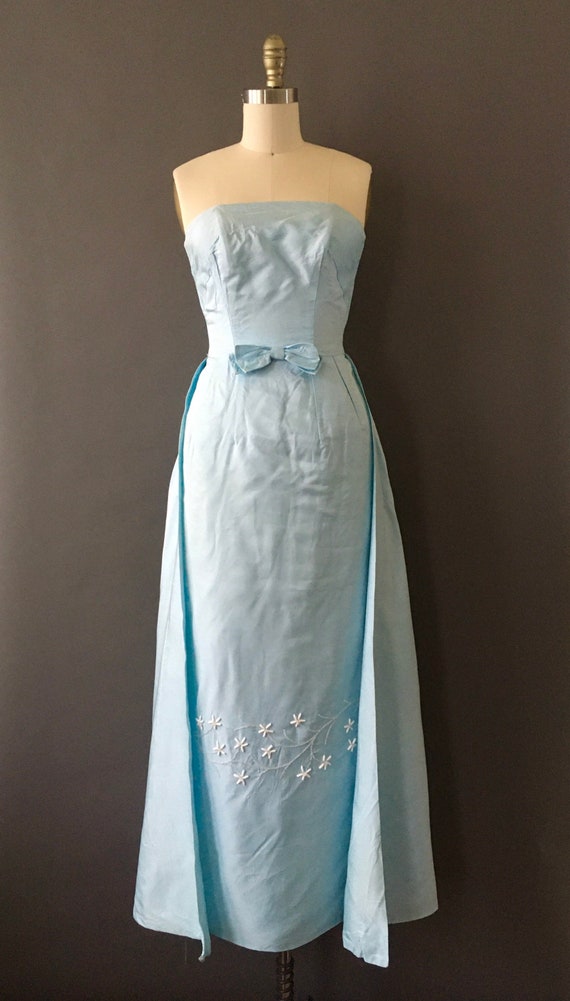 50s Ice Queen Dress - 1950s Vintage Ice Blue Form… - image 3