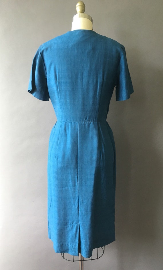 60s Midnight Blue Dream Dress - 1960s Vintage Blu… - image 6