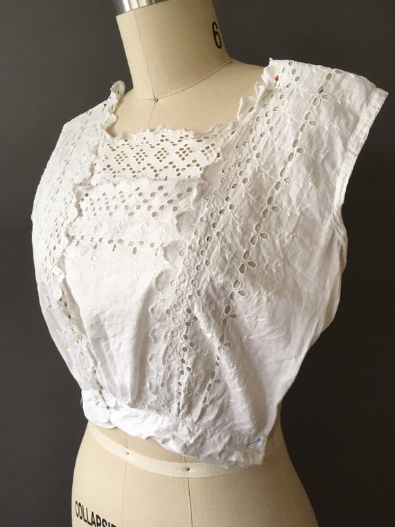 1900s La Dulce Top - Early 1900s White Cotton Eye… - image 3