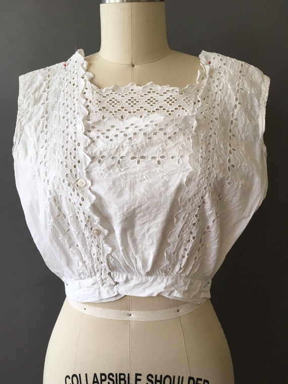 1900s La Dulce Top - Early 1900s White Cotton Eye… - image 2