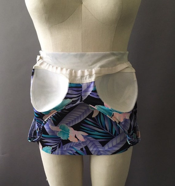 70s Neon Jungle Bathing Suit 1970s Floral Vintage S… Gem
