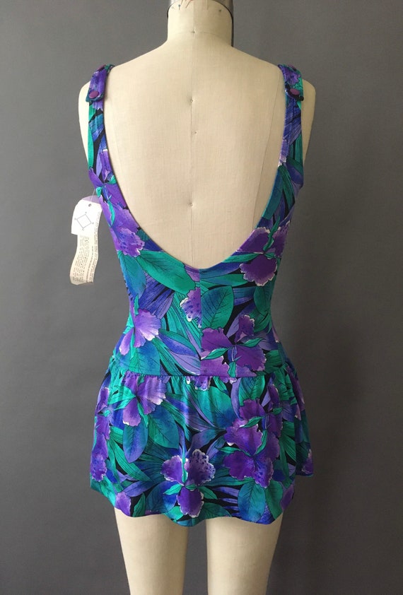 70s Jungle Flowers Swimsuit - 1970s Vintage Green… - image 6