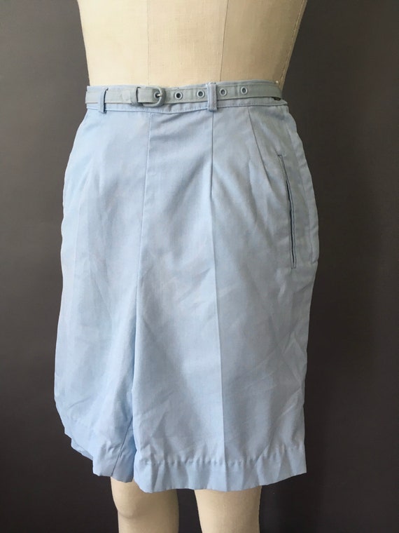 50s Pinup Girl Shorts - 1950s Vintage Light Blue … - image 2