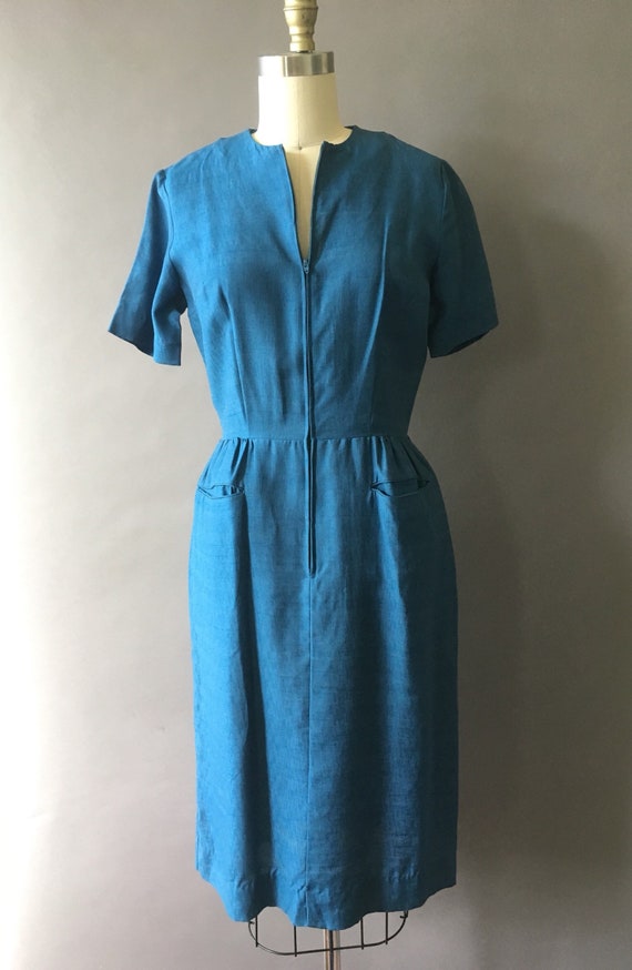 60s Midnight Blue Dream Dress - 1960s Vintage Blu… - image 4