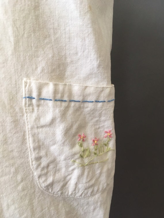 Vintage Watering Plants Apron - Hand Embroidered … - image 9