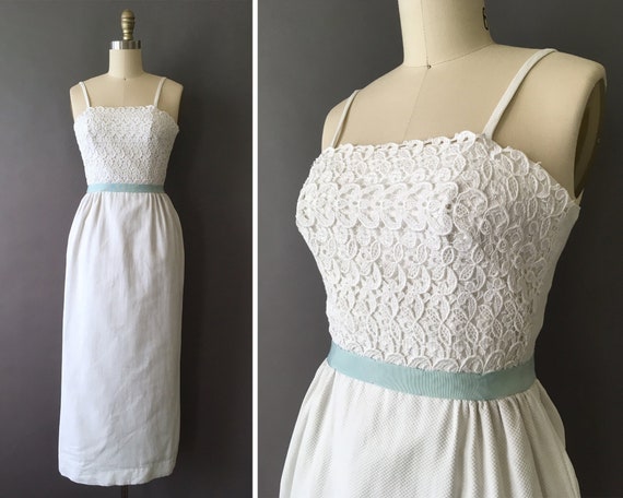 50s The Hepburn Dress - 1950s Vintage White Party… - image 1