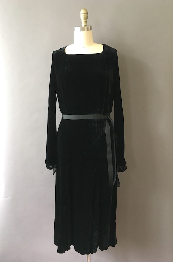 20s 30s Femme Noir Dress - 1920s 1930s Vintage Bl… - image 2