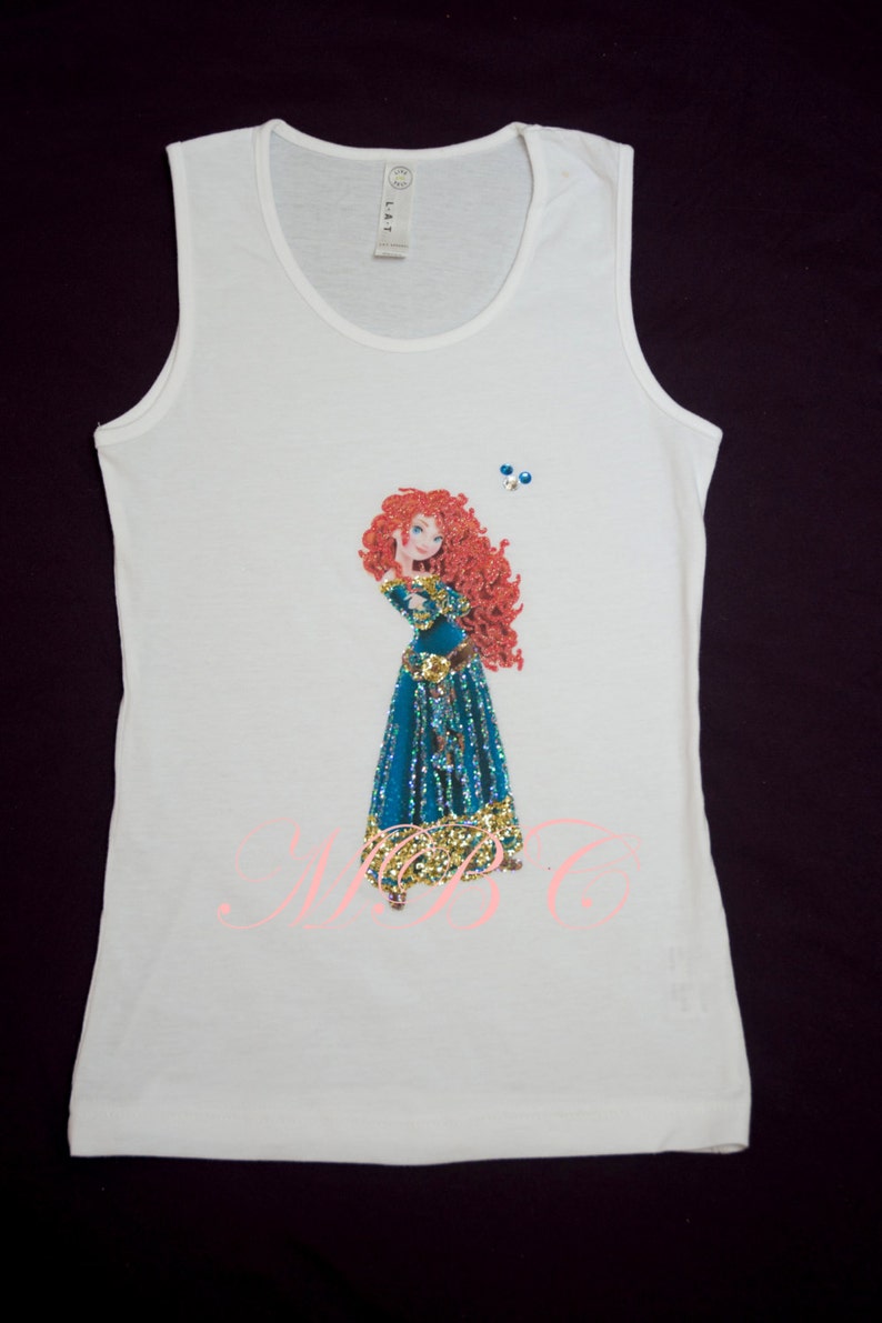 Disney Princess Merida. Fabric painted & glitterd Tshirt