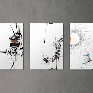 Set of 3 Abstract art1 : Digital download for printable, wall art, poster set image 1