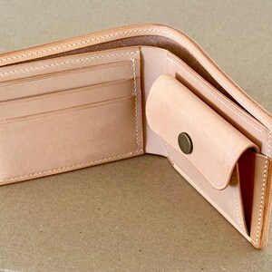 Cartera de hombre de dos pliegues en piel Buttero italiana color marrón oscuro imagen 7