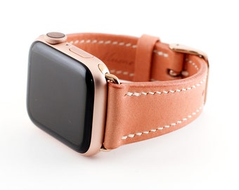 38MM/40MM /41MM Apple Watch Band-  Buttero Leather-Rose