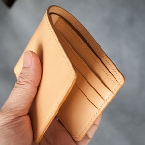 Cartera de hombre de dos pliegues en piel Buttero italiana natural