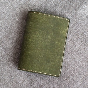 Passport cover- Italian Pueblo leather- olive green