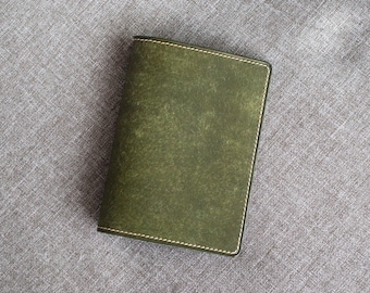 Passport cover- Italian Pueblo leather- olive green