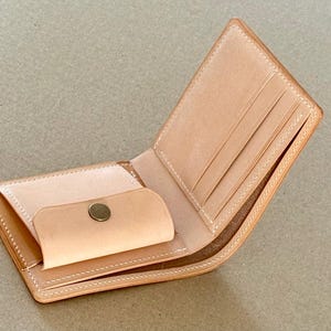 Cartera de hombre de dos pliegues en piel Buttero italiana color marrón oscuro imagen 5