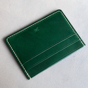 Titular de la tarjeta de crédito-cuero italiano Buttero - verde oscuro