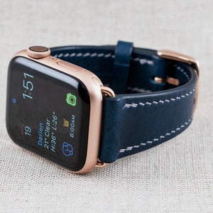 42mm/44MM/45MM Apple Watch Band- Buttero Leather- Navy