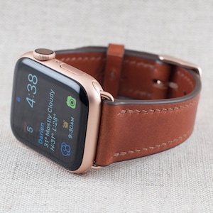 38mm/40mm/41mm Apple Watch Band English Bridle Chestnut