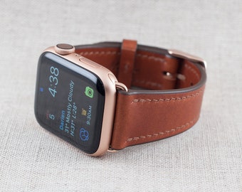 38mm/40mm/41mm Apple Watch Band English Bridle Chestnut