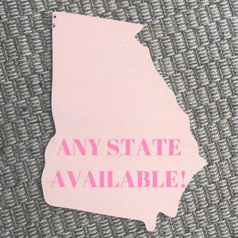Wooden Sign State Wooden Blank Georgia Door Hanger DIY Wooden Blank Unfinished State Cutout State Door Hanger Blank State Cutout