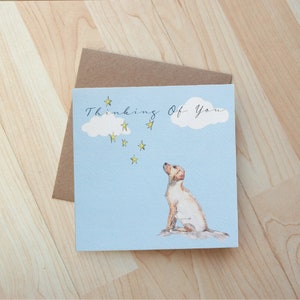 Tarjeta Thinking Of you Labrador impresa en tarjeta ecológica