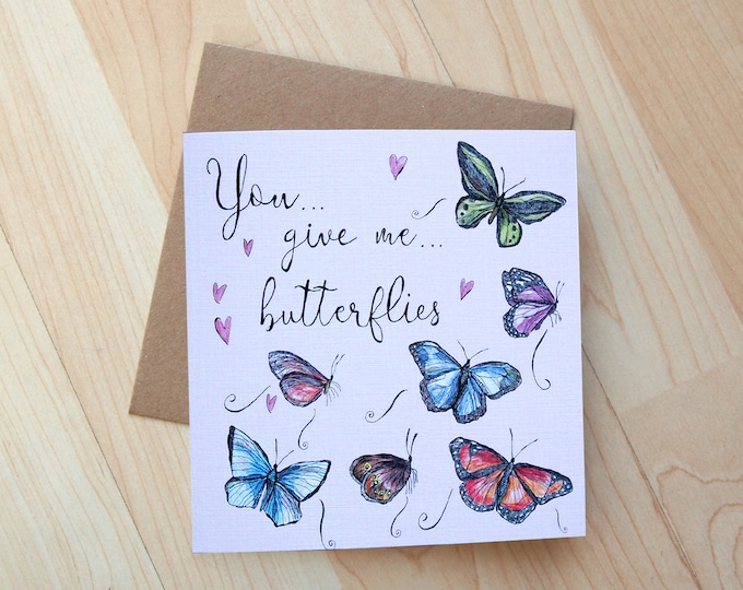 Butterflies Greetings Card printed on eco friendly card