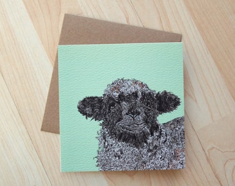 Lamb illustration Easter Greeting Card printed on eco friendly card