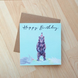 Bear Birthday Card printed onto eco friendly card