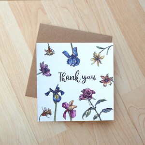 Merci illustration florale carte de voeux
