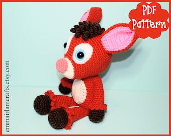 Rehkitz Häkelanleitung, Rehkitz Amigurumi, Amigurumi Muster, Rehkitz Plüsch, Rehkitz Plushie, Weihnachten Rehkitz, Niedliches Rehkitz, Häkeln Rehkitz, PDF Muster,