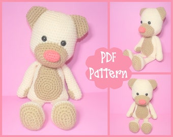 Modello orso all'uncinetto, orsacchiotto amigurumi, modello amigurumi, orso peluche, orso peluche, giocattolo all'uncinetto, orso carino, orso all'uncinetto, PDF,