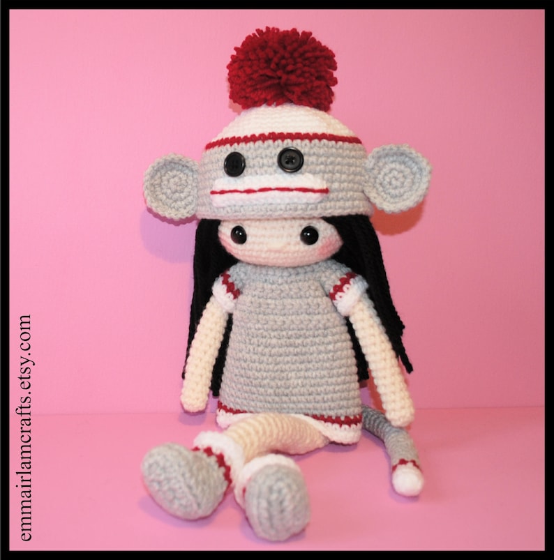 Sock Monkey Crochet Doll Patterns Crochet Doll Pattern Mini | Etsy