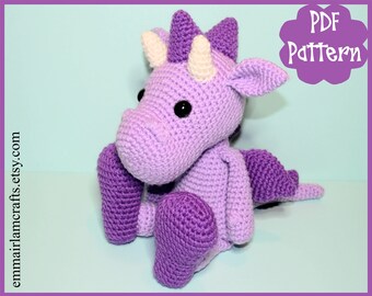 PDF - Dragon Crochet Pattern, Dragon Amigurumi, Amigurumi Pattern, Dragon Plush, Dragon Plushie, Dragon Toy, Crochet Toy, Amigurumi Tutorial