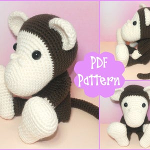 PDF - Monkey Crochet Pattern, Monkey Amigurumi, Amigurumi Pattern, Monkey Plush, Monkey Plushie, Monkey Toy, Crochet Toy, Amigurumi Tutorial