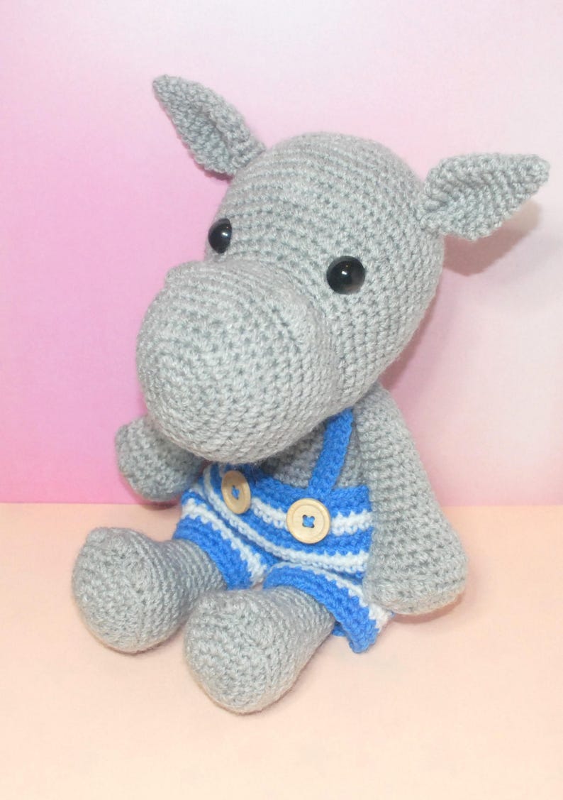 PDF Hippo Crochet Pattern, Hippo Amigurumi, Amigurumi Pattern, Hippo Plush, Hippo Plushie, Hippo Toy, Crochet Hippo Toy, Hippopotamus, image 2