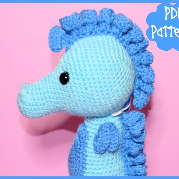 PDF - Seahorse Crochet Pattern, Seahorse Amigurumi, Amigurumi Pattern, Seahorse Plush, Seahorse Plushie, Seahorse Toy, Crochet Seahorse Toy,