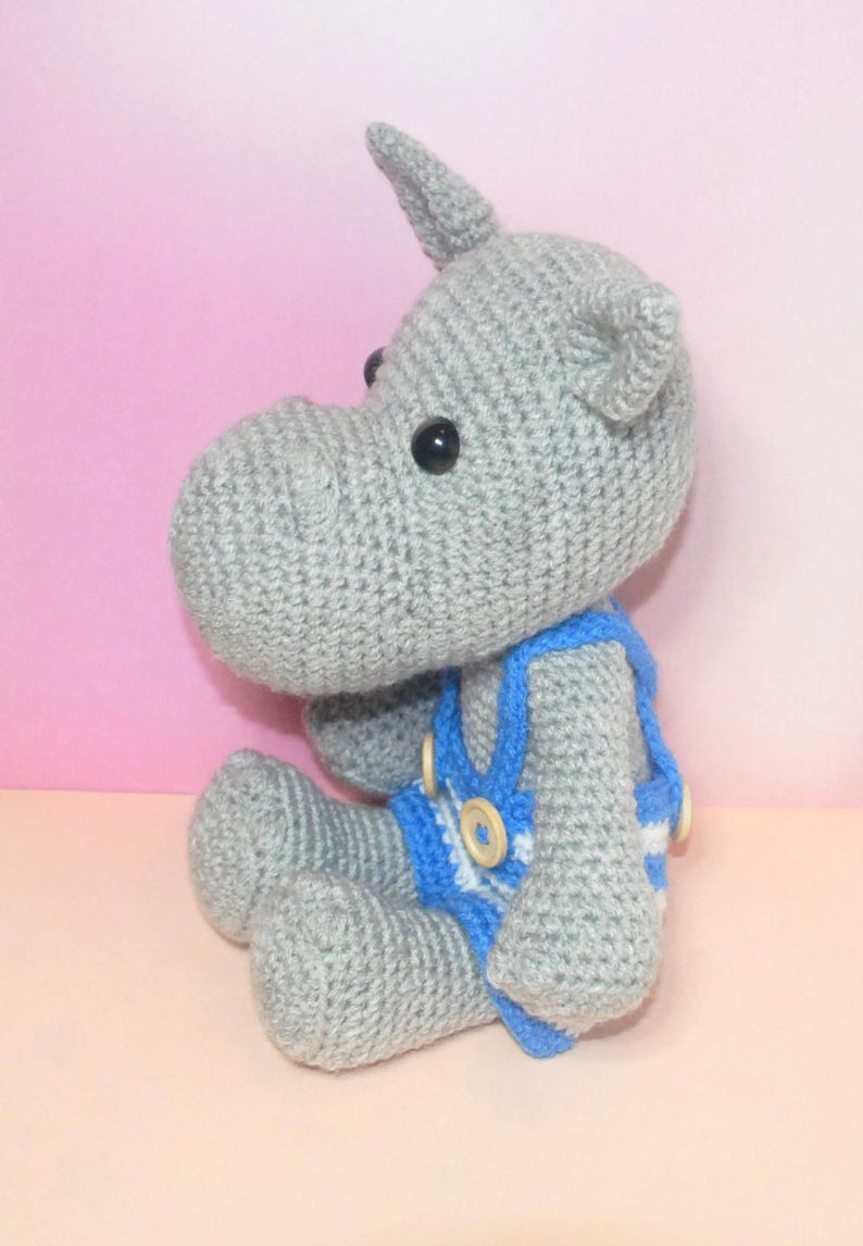 PDF Hippo Crochet Pattern, Hippo Amigurumi, Amigurumi Pattern, Hippo Plush, Hippo Plushie, Hippo Toy, Crochet Hippo Toy, Hippopotamus, image 3
