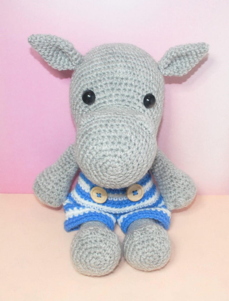 PDF Hippo Crochet Pattern, Hippo Amigurumi, Amigurumi Pattern, Hippo Plush, Hippo Plushie, Hippo Toy, Crochet Hippo Toy, Hippopotamus, image 4