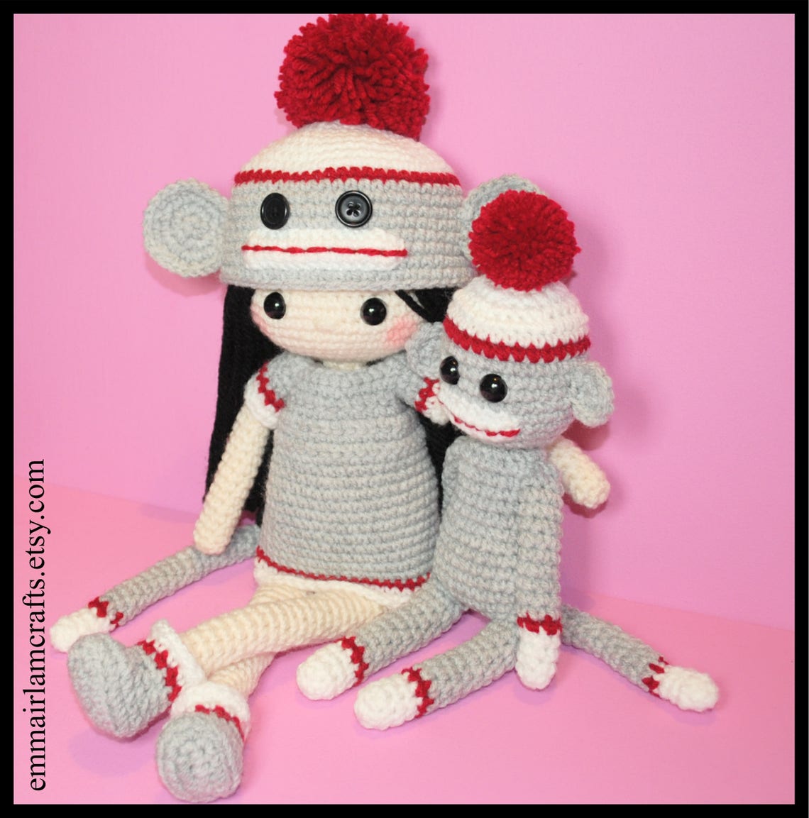 Sock Monkey Crochet Doll Patterns Crochet Doll Pattern Mini | Etsy