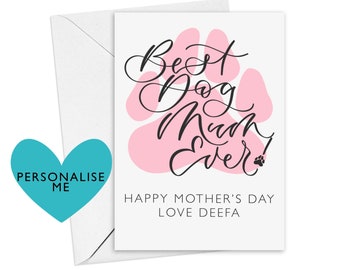 Mother’s Day card from the dog | best dog mum ever personalise with dogs name