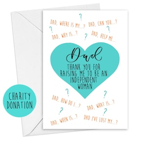 Drôle de carte d’anniversaire pour papa de fille - Papa merci de m’avoir élevée pour être une femme indépendante