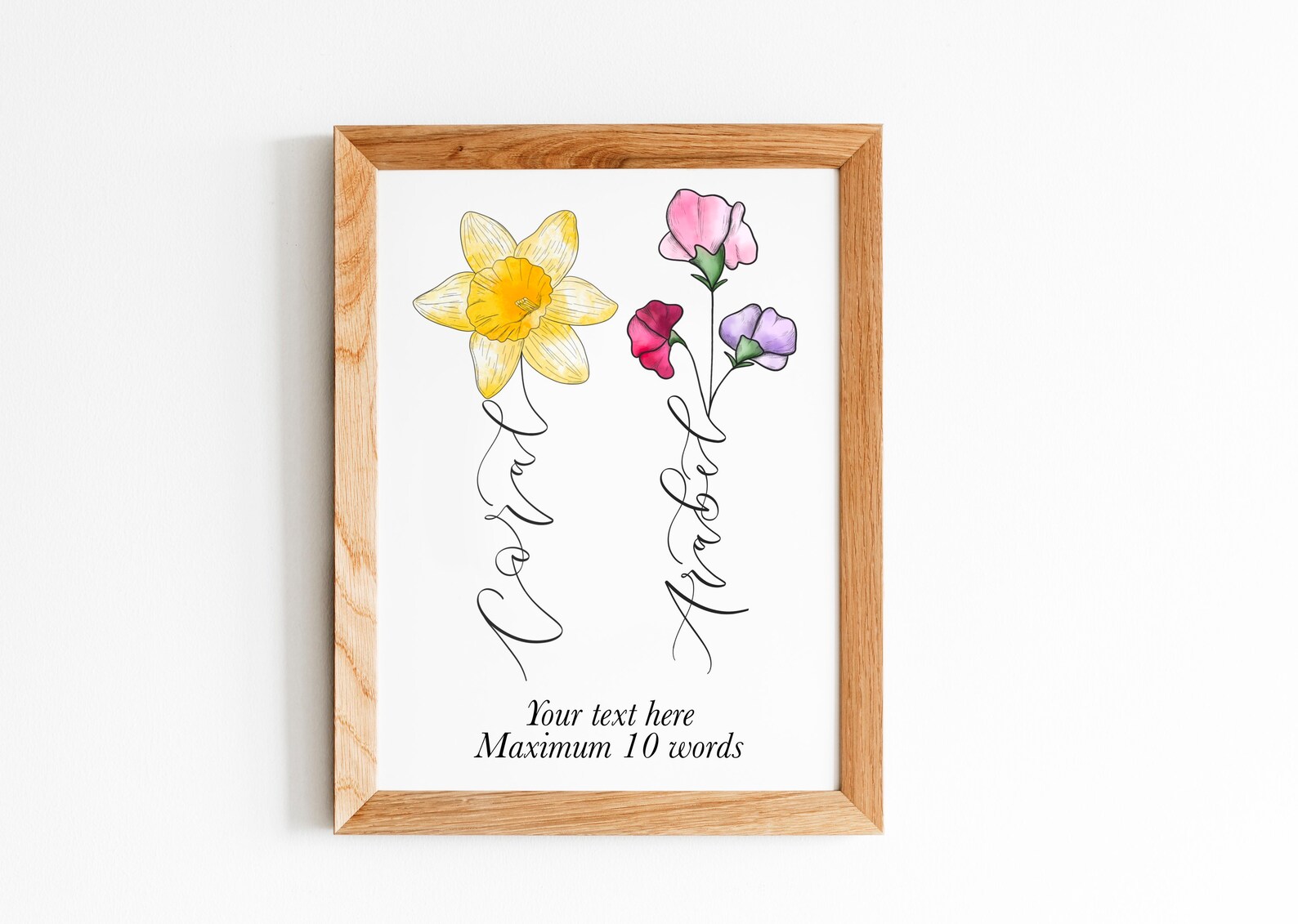 Birth Flower Prints for Friend or Couple Personalised With - Etsy