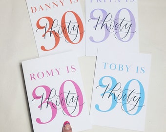 Personalised 30th birthday card