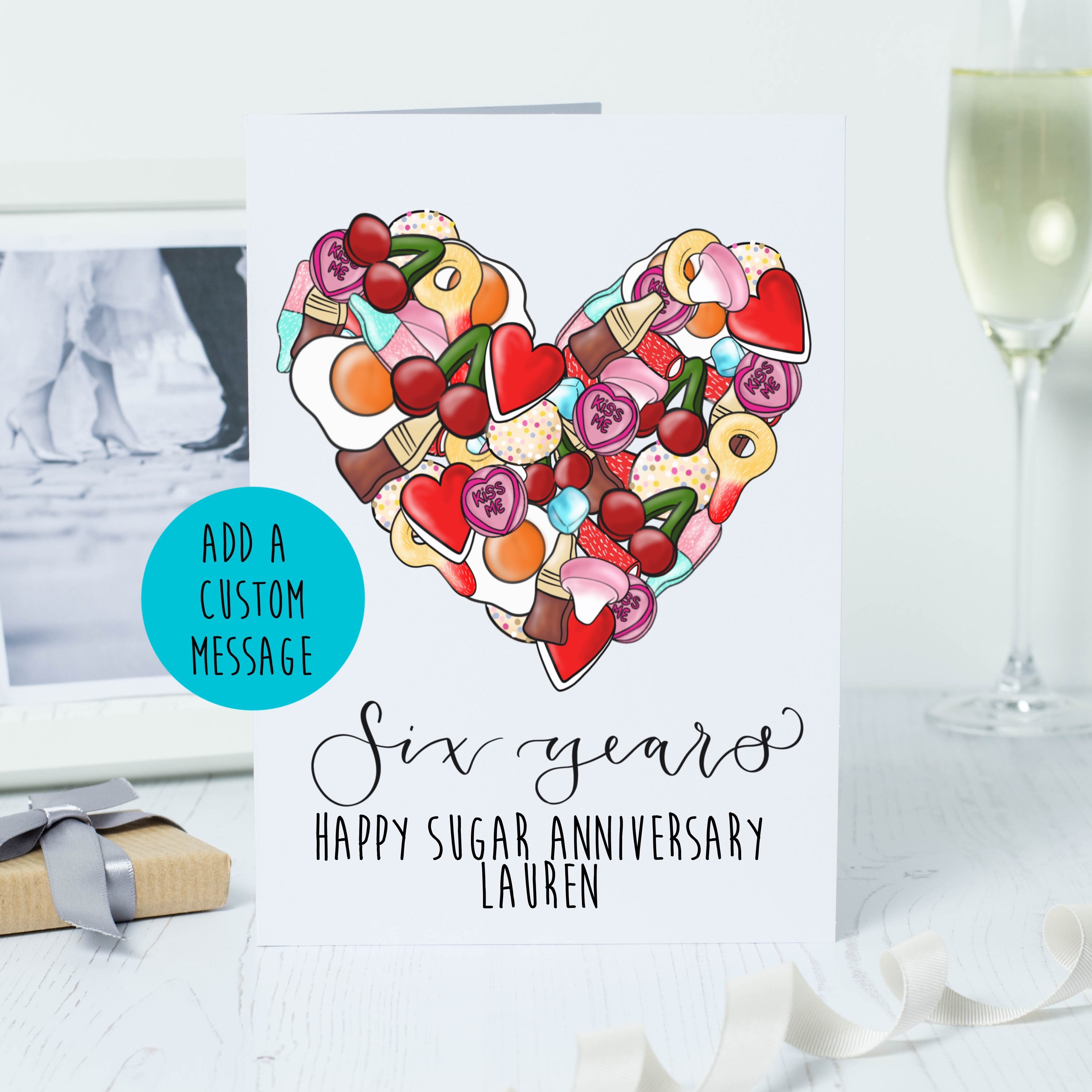 Lustige 6. Hochzeitstag Karte – „You're So Sweet“ Design Für Ehemann Oder Ehefrau, Mit Umschlag