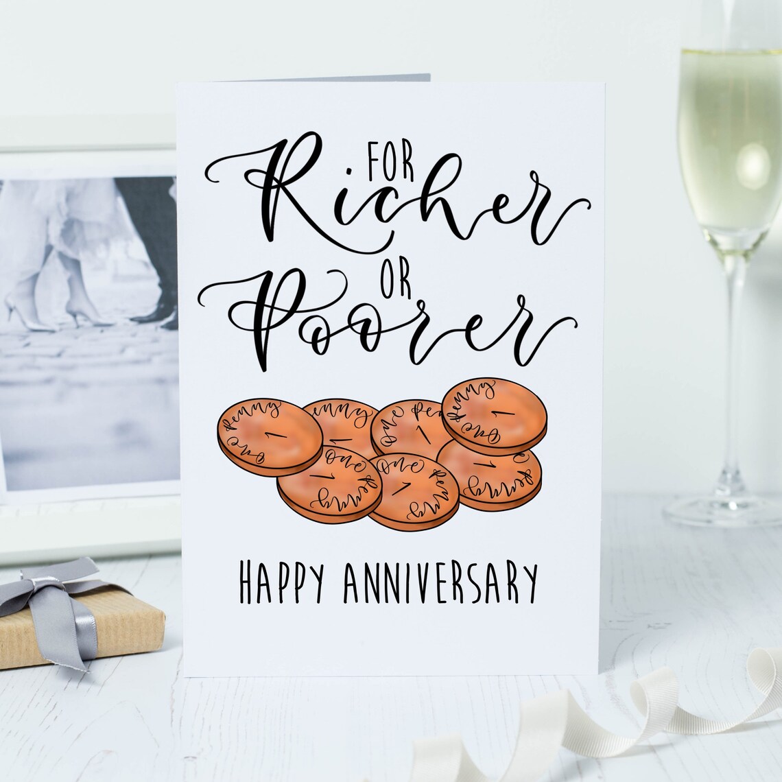 Copper Anniversary Card 9th Anniversary Card 7th Etsy