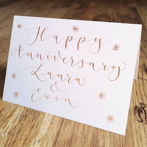 Create your own card - your words in hand-lettered calligraphy -  Eco friendly Card made from 100% recycled materials   - Send card direct