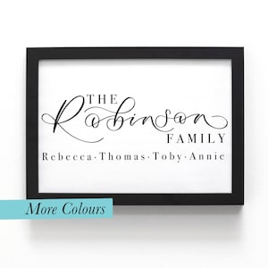 Our Family Personalised Print | Family Name Print | New Home Gift | Our Home Print | Our Family Print | Hand-lettered calligraphy