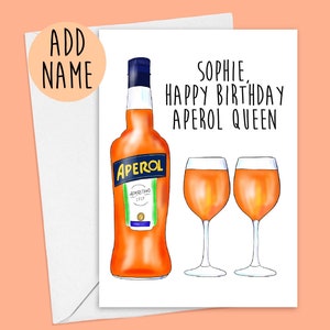 Carte Danniversaire Personnalisee Aperol Spritz Joyeux Etsy