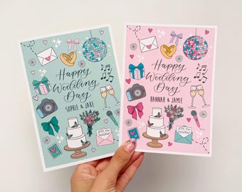 パーソナライズされたウェディングカード：結婚おめでとう - Etsy 日本