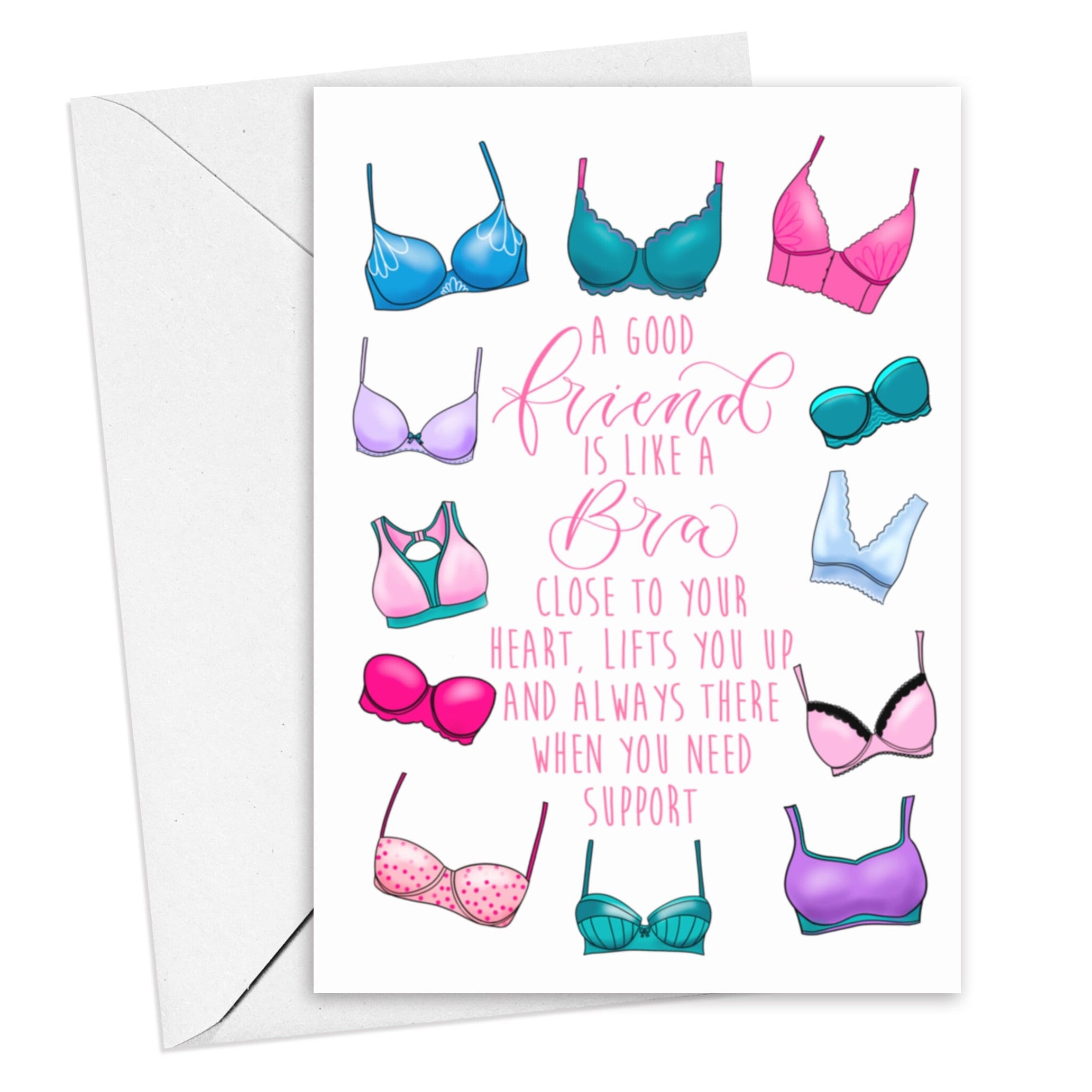 Punkcards - Divertida Tarjeta De Cumpleaños – A Good Friend Is Like A Bra. Difícil De Encontrar, Apoyo